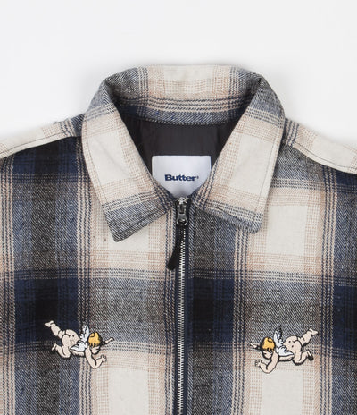 Butter Goods Angels Heavyweight Plaid Overshirt - Navy / Beige