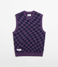 Butter Goods Checker Knitted Vest - Navy / Indigo