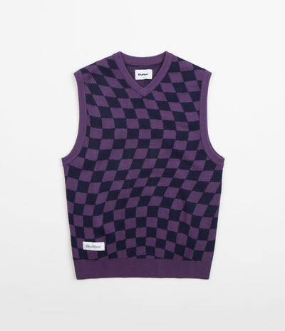 Butter Goods Checker Knitted Vest - Navy / Indigo