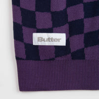 Butter Goods Checker Knitted Vest - Navy / Indigo thumbnail