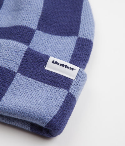 Butter Goods Checkered Beanie - Navy / Slate