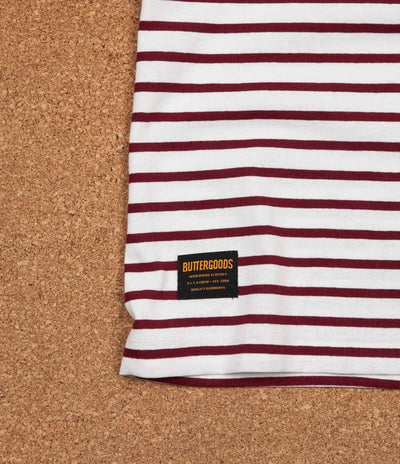 Butter Goods Cycle Stripe T-Shirt - Burgundy