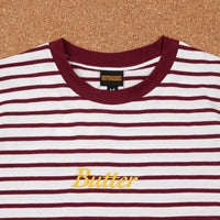 Butter Goods Cycle Stripe T-Shirt - Burgundy thumbnail