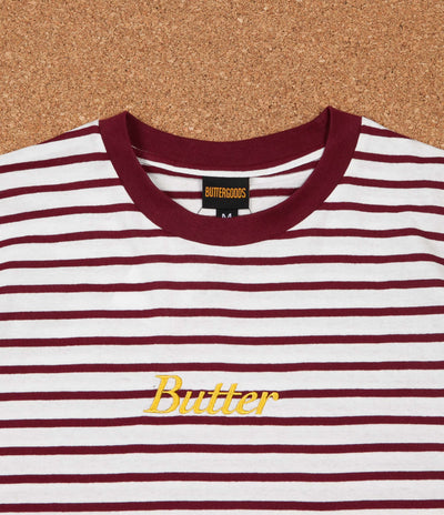 Butter Goods Cycle Stripe T-Shirt - Burgundy