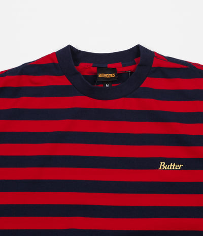 Butter Goods Cycle Stripe T-Shirt - Navy / Red