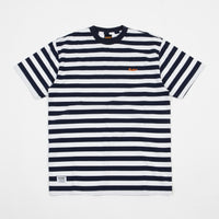 Butter Goods Cycle Stripe T-Shirt - Navy / White thumbnail