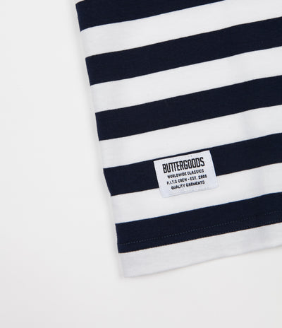 Butter Goods Cycle Stripe T-Shirt - Navy / White