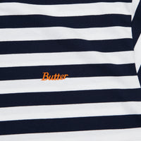 Butter Goods Cycle Stripe T-Shirt - Navy / White thumbnail