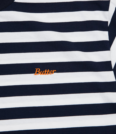 Butter Goods Cycle Stripe T-Shirt - Navy / White