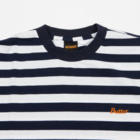 Butter Goods Cycle Stripe T-Shirt - Navy / White thumbnail