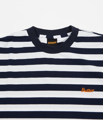 Butter Goods Cycle Stripe T-Shirt - Navy / White