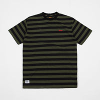 Butter Goods Cycle Stripe T-Shirt - Olive / Black thumbnail