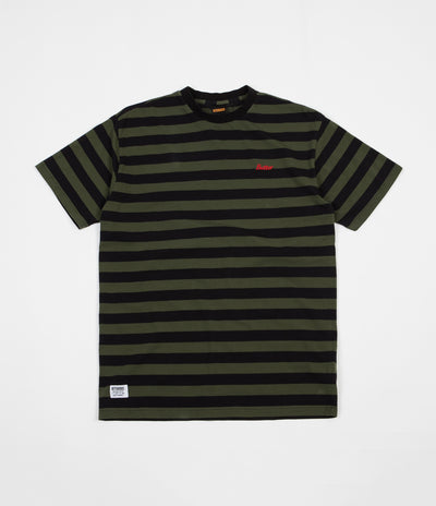 Butter Goods Cycle Stripe T-Shirt - Olive / Black