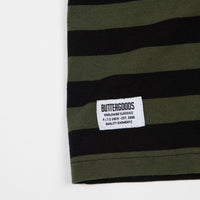 Butter Goods Cycle Stripe T-Shirt - Olive / Black thumbnail