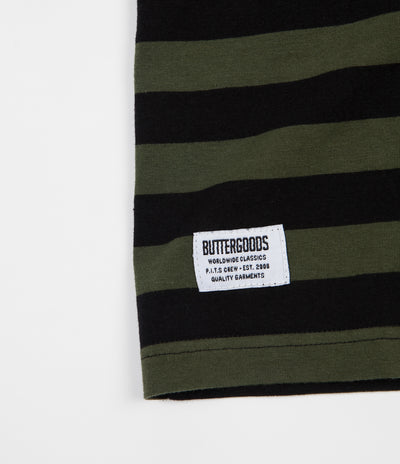 Butter Goods Cycle Stripe T-Shirt - Olive / Black