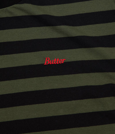 Butter Goods Cycle Stripe T-Shirt - Olive / Black