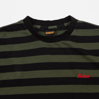 Butter Goods Cycle Stripe T-Shirt - Olive / Black thumbnail