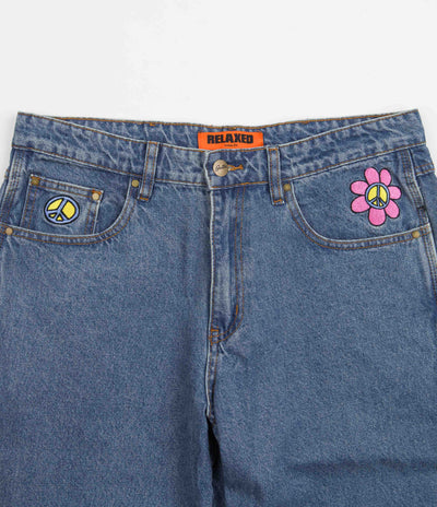 Butter Goods Flower Denim Jeans - Washed Indigo