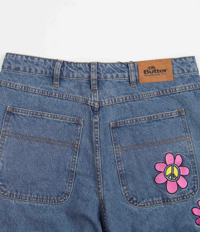 Butter Goods Flower Denim Jeans - Washed Indigo