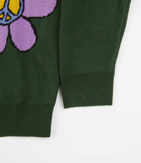 Butter Goods Flowers Knitted Crewneck Sweatshirt - Sage | Flatspot