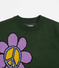 Butter Goods Flowers Knitted Crewneck Sweatshirt - Sage