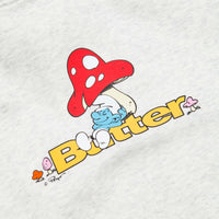 Butter Goods x The Smurfs Lazy Logo Hoodie - Ash Grey thumbnail