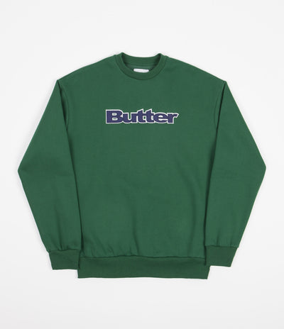 Butter Goods Logo Crewneck Sweatshirt - Forest Green