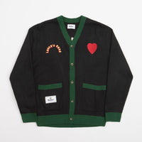 Butter Goods Lovers Rock Knitted Cardigan - Black / Green thumbnail