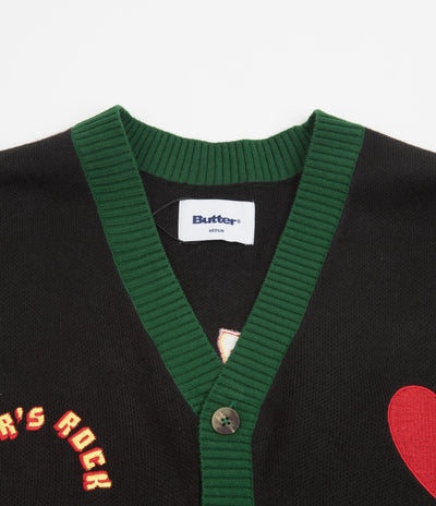 Butter Goods Lovers Rock Knitted Cardigan - Black / Green