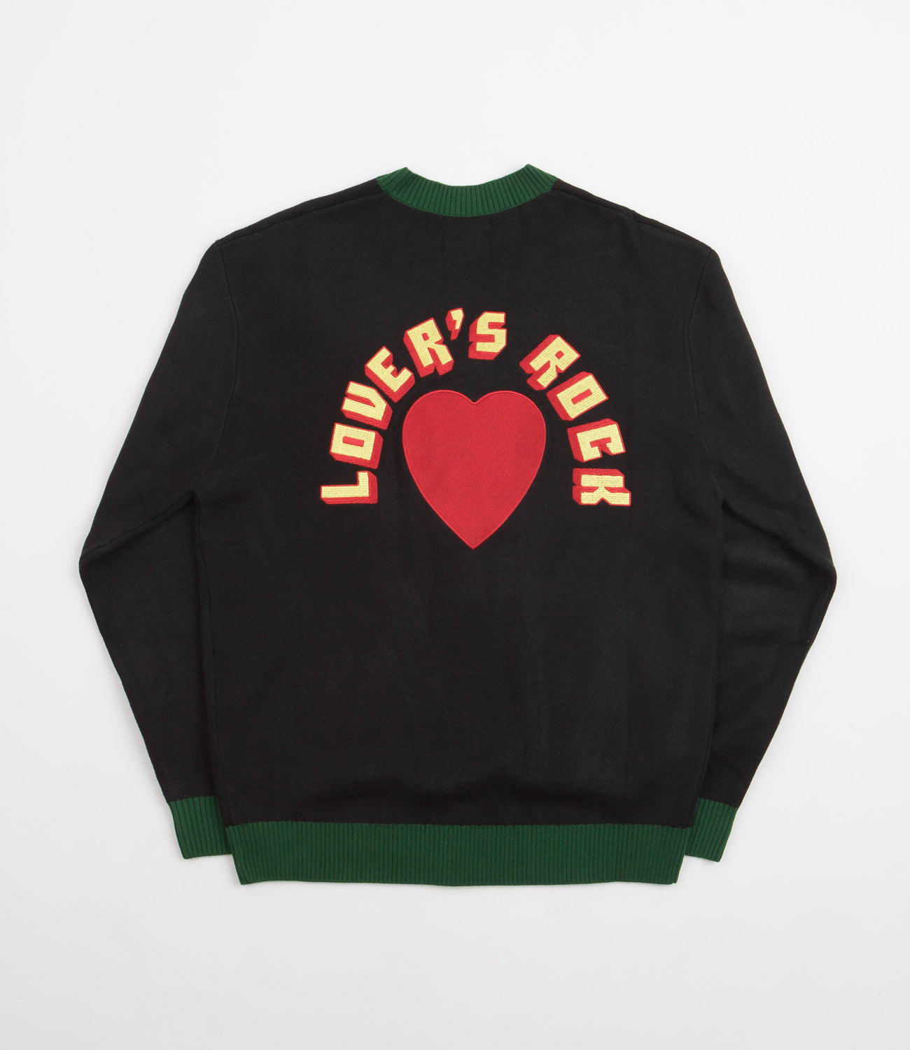 Butter Goods Lovers Rock Knitted Cardigan - Black / Green | Flatspot