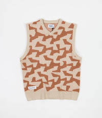 Butter Goods Mohair Knitted Vest - Brown / Tan