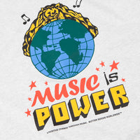 Butter Goods Music Is Power T-Shirt - Ash Grey thumbnail