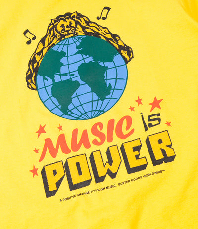 Butter Goods Music Is Power T-Shirt - Yellow