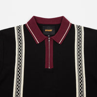 Butter Goods Newark Zip Polo Shirt - Black thumbnail