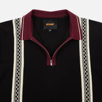 Butter Goods Newark Zip Polo Shirt - Black thumbnail