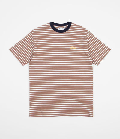 Butter Goods Parks Stripe T-Shirt - Mauve / White