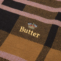 Butter Goods Plaid Knitted Sweatshirt - Black / Brown / Purple thumbnail