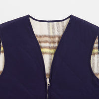 Butter Goods Reversible Hairy Plaid Vest - Navy / Wheat thumbnail