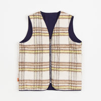 Butter Goods Reversible Hairy Plaid Vest - Navy / Wheat thumbnail