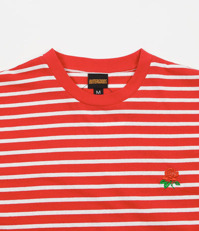 Butter Goods Rose Stripe T-Shirt - Red