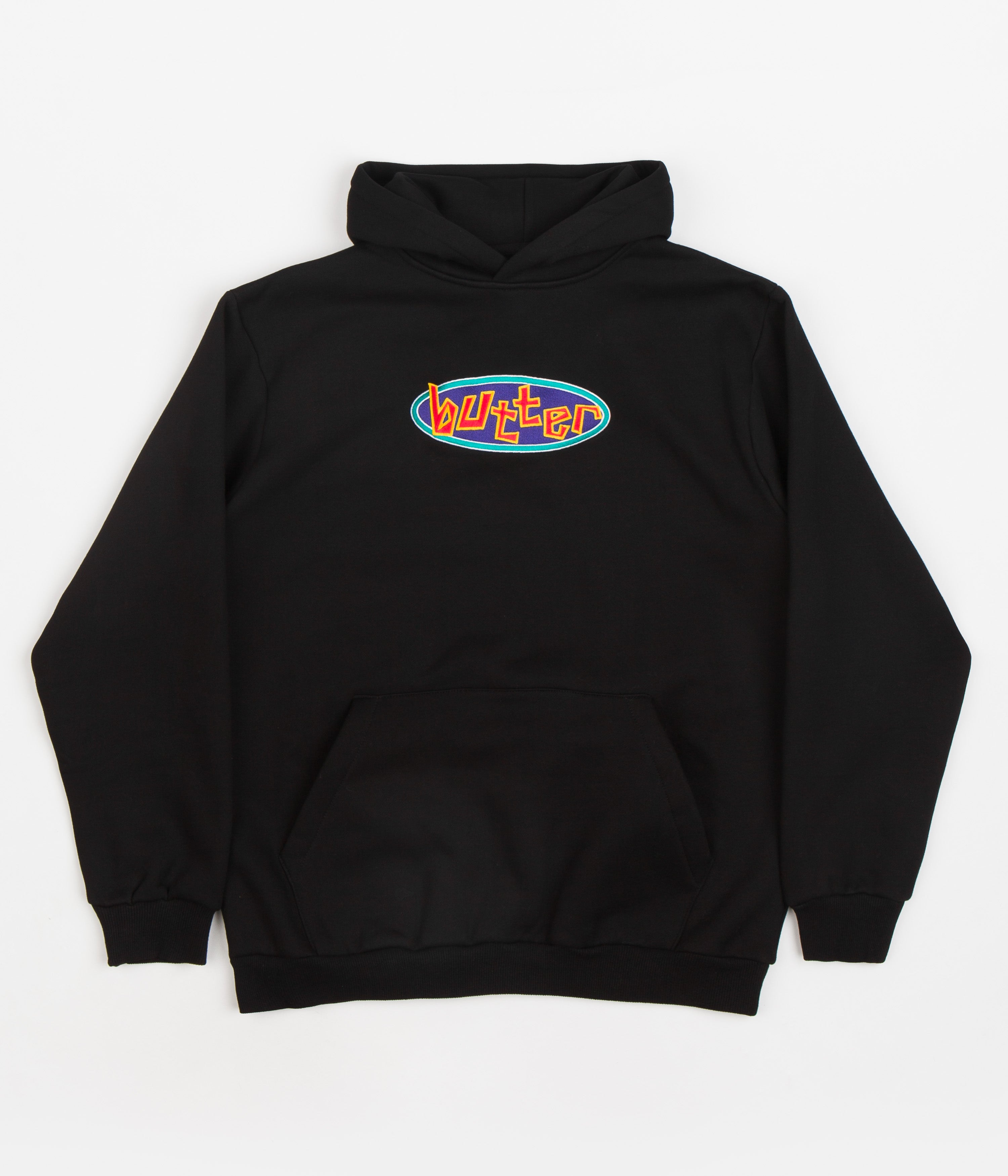 Butter Goods Scattered Embroidered Hoodie - Black | Flatspot