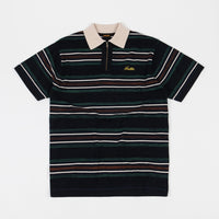 Butter Goods Schmidt Zip Polo Shirt - Navy / Forest / Brown thumbnail