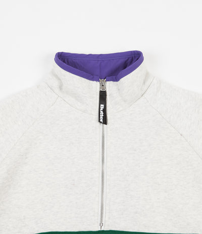 Butter Goods Sect 1/4 Zip Sweatshirt - Oatmeal / Forest