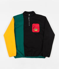 Butter Goods Tres 1/4 Zip Sweatshirt - Black / Teal / Gold