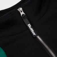 Butter Goods Tres 1/4 Zip Sweatshirt - Black / Teal / Gold thumbnail