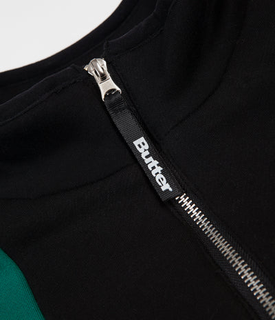 Butter Goods Tres 1/4 Zip Sweatshirt - Black / Teal / Gold