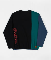 Butter Goods Tres Crewneck Sweatshirt - Black / Green / Blue