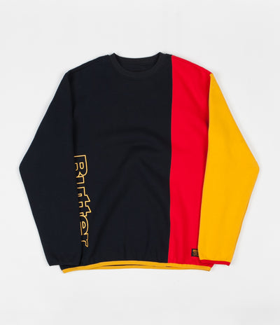 Butter Goods Tres Crewneck Sweatshirt - Navy / Red / Yellow