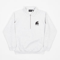 by Parra Backwards 1/2 Zip Polo Sweatshirt - Ash Grey thumbnail