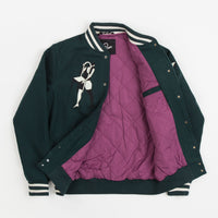 by Parra Cloudy Star Varsity Jacket - Pine Green thumbnail